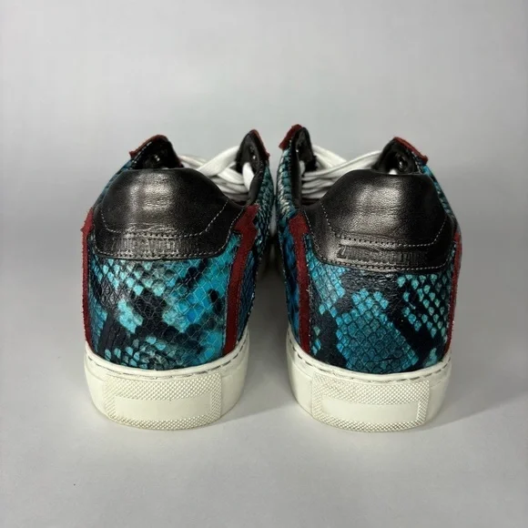 Zadig and Voltaire Sneakers 9.5 10 Leather Low Top Trainers Metallic Party Nash - Picture 3 of 9